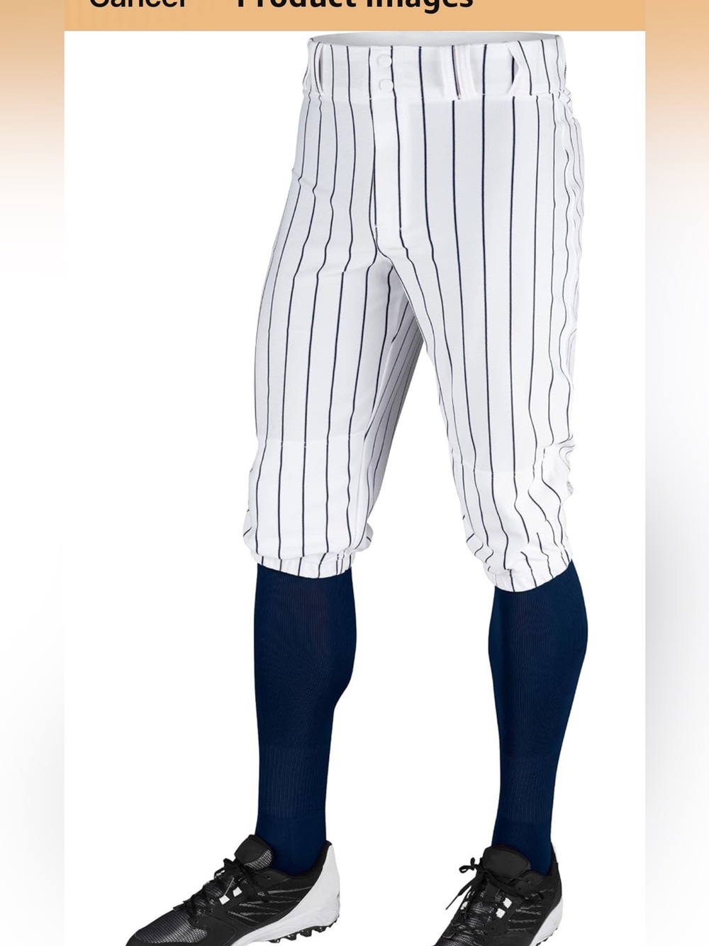 Champro triple crown 2.0 knicker baseball pants, youth XL, navy pinstripes, NWT